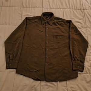 Men's Casual Brown Textured Button-Down Shirt